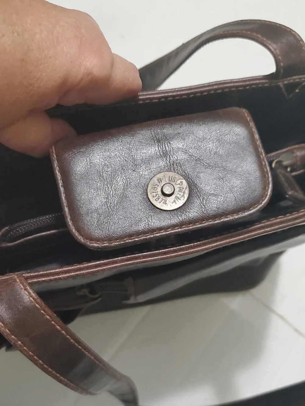 Rosetti Y2K Brown Faux Leather Multipocket Utility Double Handle Shoulder Bag